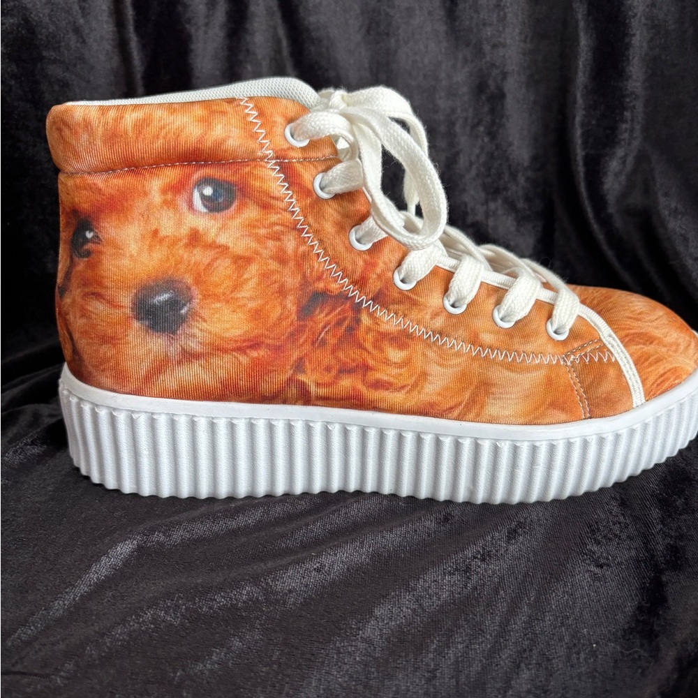 Custom Golden Doodle Dog Hightop Sneakers Unisex Sz 38/Womens 7.5/Mens 5.5 NWOT - Picture 5 of 10